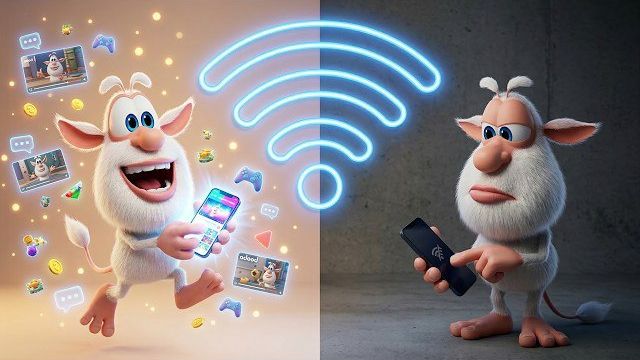 Буба С интернетом Без интернета Весёлые мультики для детей