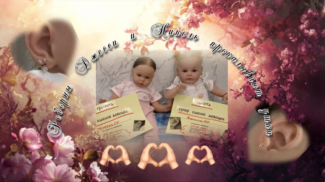 Реборны Джесси и Николь прокалывают ушки🫶🏻