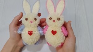 Очень Просто - Заяц из Пряжи! Поделки к Пасхе своими руками!