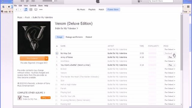 Bullet for My Valentine предзаказ нового альбома на iTunes
