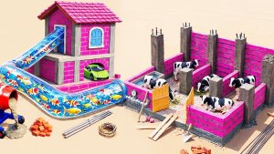 Мультики для детей. Увлекательная постройка домика и колодца из кирпича. Мультики для малышей