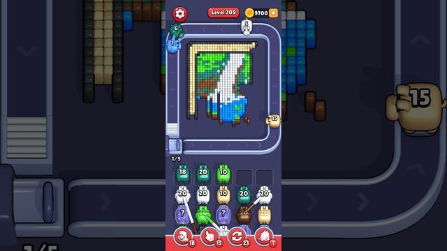 Прохождение 709 уровня Pixel Flow