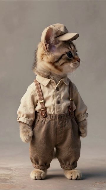 Очаровательный кот в Vintage наряде #кот #мяу #моды