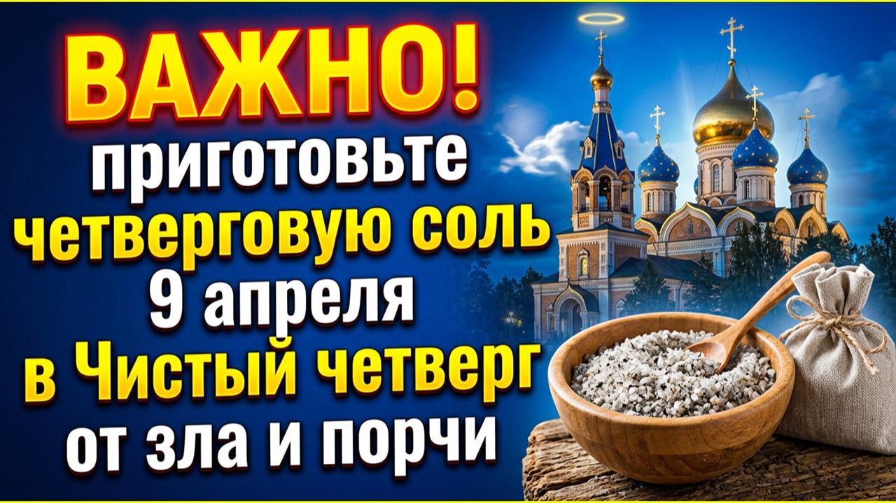 Четверговая соль от порчи и сглаза: точная инструкция приготовления 9 апреля 2026 перед Пасхой