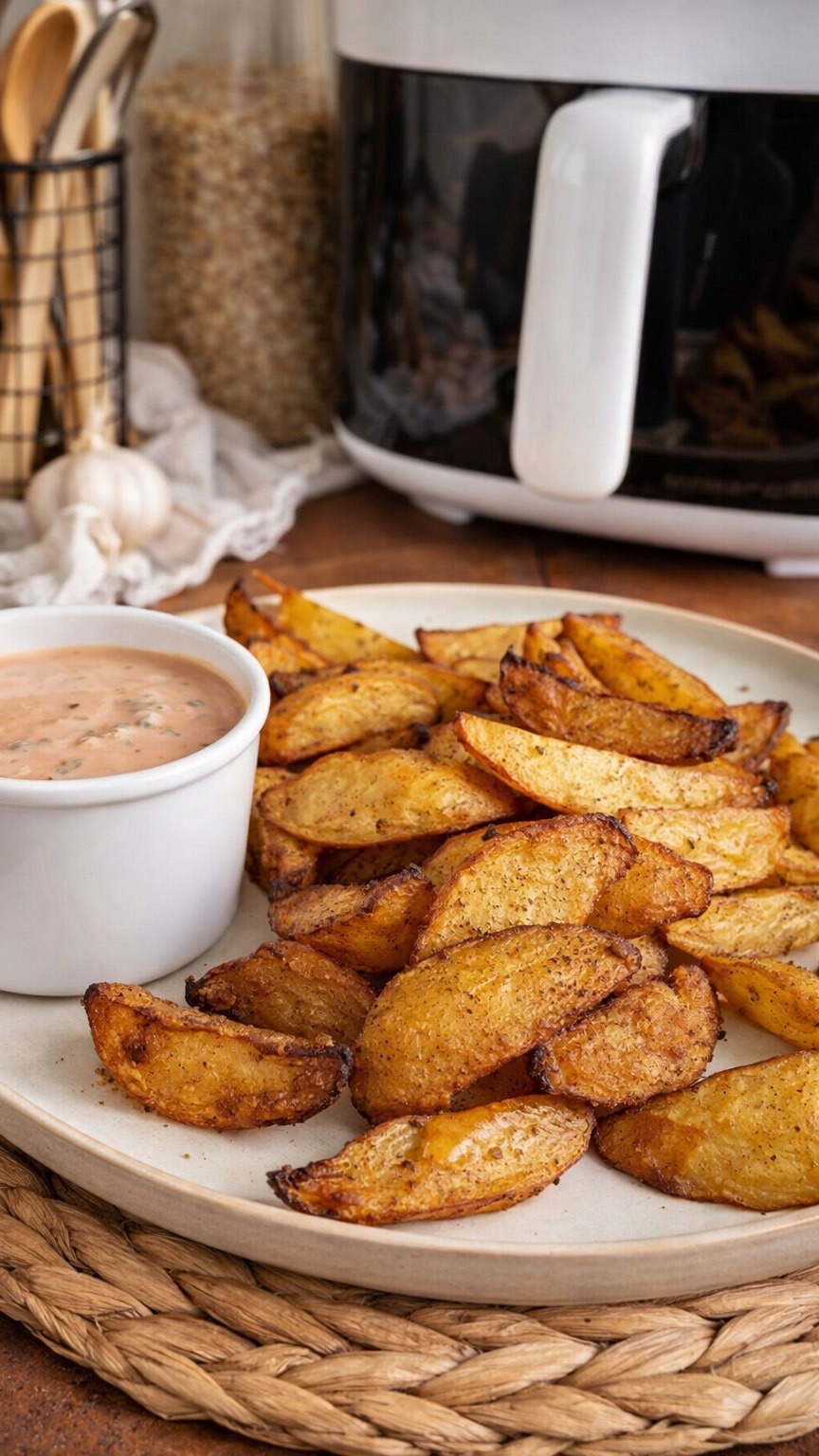 Картофельные дольки с чесноком