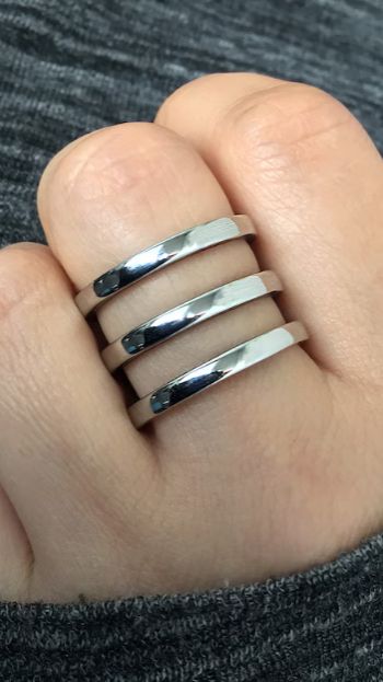 Широкое серебристое кольцо "Три сферы" от StarfallShop