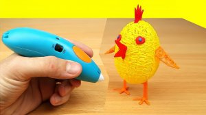 3D РУЧКА! Рисую Яйцо и Цыпленка! 3Doodler - alex boyko