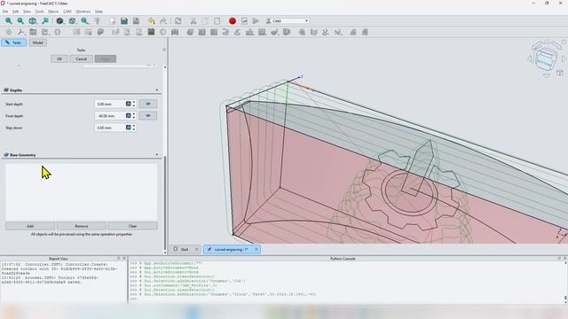 Трехмерная криволинейная гравировка в FreeCAD 1.1 Полный рабочий процесс обработки CAD-CAM