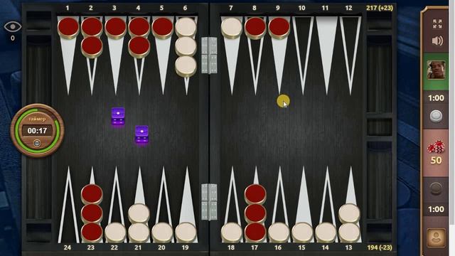 Длинные нарды 43 - 22. Встретил равного соперника