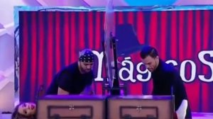 Cutting a girl with a sawmill