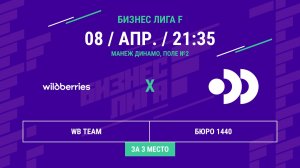 Бизнес Лига F | 13 сезон | WB Team - : - БЮРО 1440 | Матч за 3 место