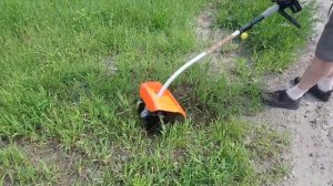 SG230 Эко  Стриж (4-тактная коса) и насадка тяпка _Культ_ рубают по целине.