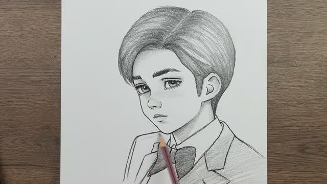 Как шаг за шагом нарисовать  мальчика карандашом