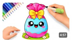 КАК НАРИСОВАТЬ ПРОСТОЕ МИЛОЕ ПАСХАЛЬНОЕ ЯЙЦО 🎀🥚