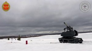 Испытания модуля минометного вооружения "Багульник-82" на шасси НРТК "Курьер"