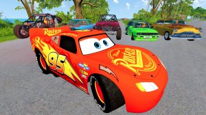 Молния Маквин и Тачки: МЕГА КРАШ-ТЕСТ С ОБРЫВА! 🏎️💥 Машинки разбиваются в BeamNG.drive