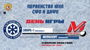 Первенство ЮХЛ СФО и ДВФО. "Сибирь-1" - "Металлург". 11 апреля.