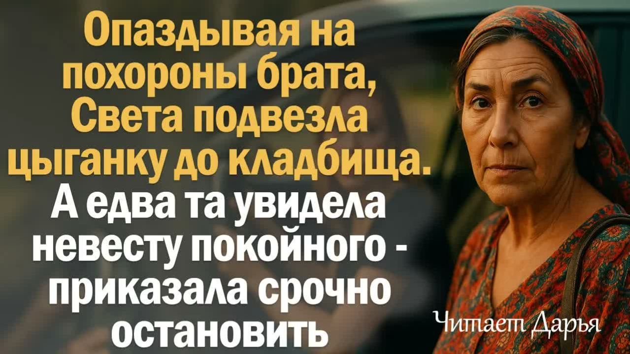 Истории из жизни. Слушать истории. Опаздывая на похороны брата, Света подвезла цыганку до кладбища.