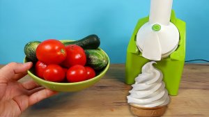 Что если сделать мороженое из огурцов и помидоров? Какое оно на вкус?