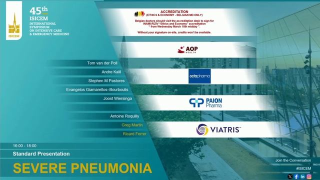 Severe pneumonia ISICEM 45