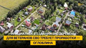 Инициатива создания экодеревень для ветеранов СВО требует проработки — Оглоблина