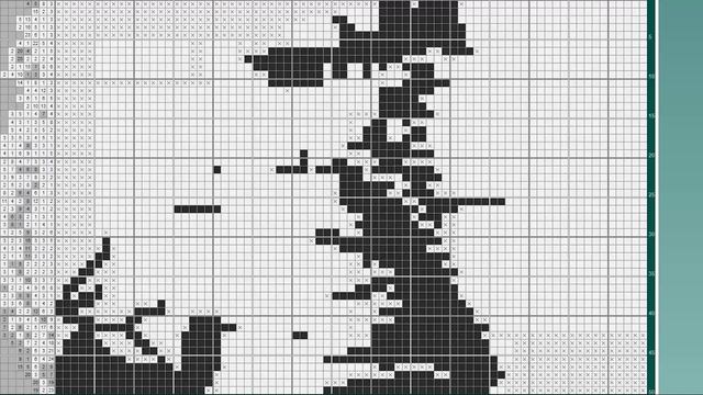 Тигры - (Tigers) [★★★★★] 75х50 чёрно-белый японский кроссворд