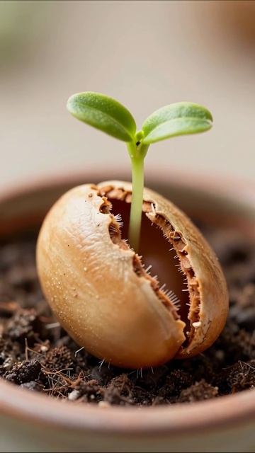 Процесс прорастания семени: чудо природы #растения #природа #прорастание