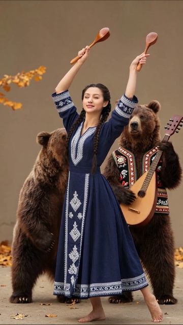 Забавный танец с медведями в русском стиле #танцы #природа #культура