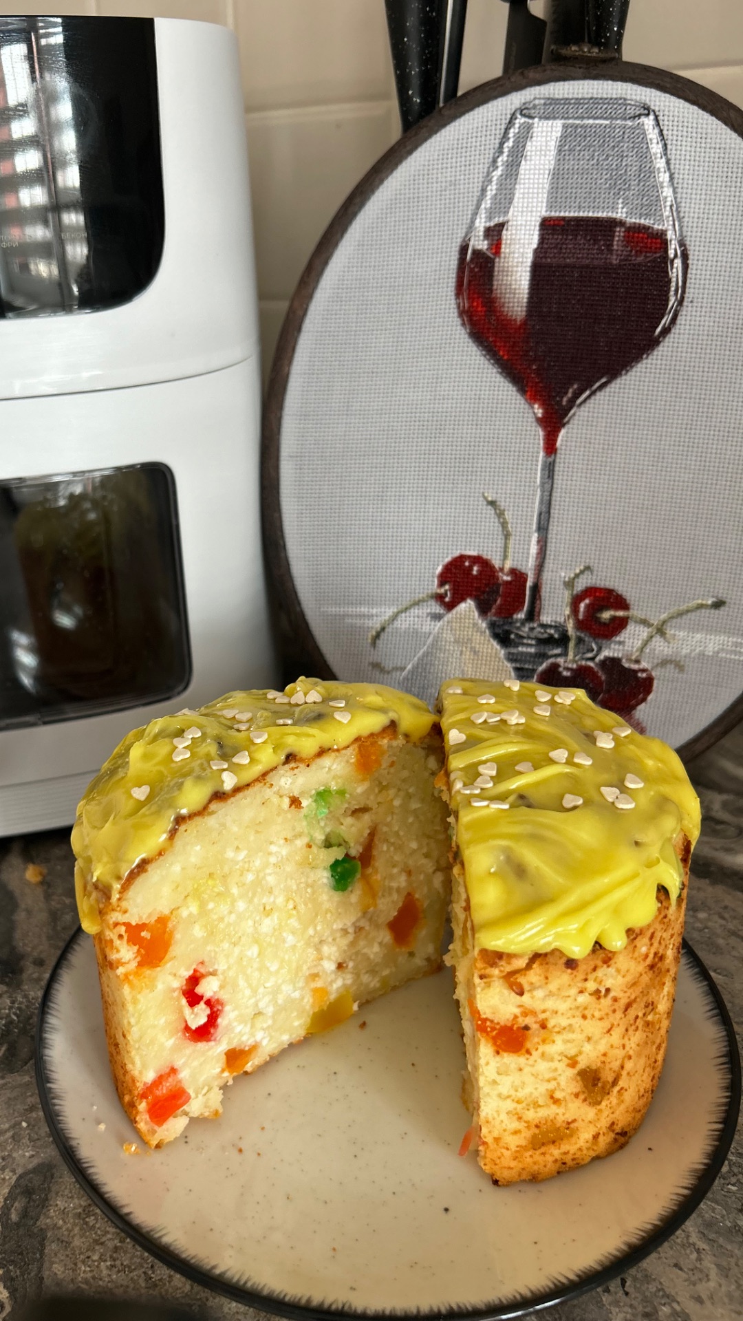 Творожный кулич с цукатами