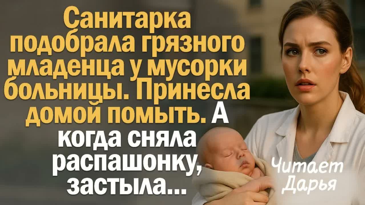 Истории из жизни. Слушать истории. Санитарка подобрала грязного младенца у мусорки больницы. Принесл
