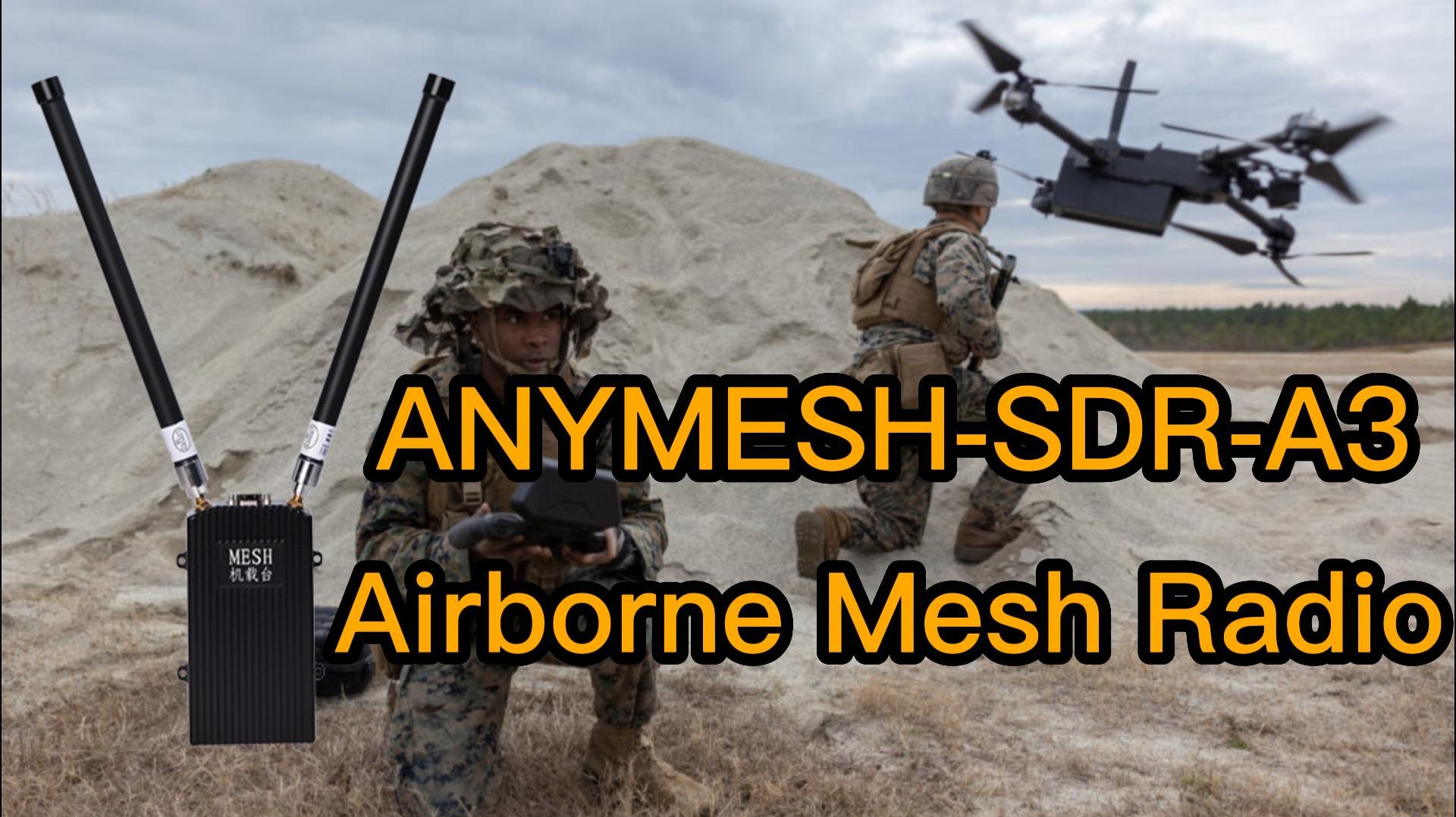 ANYMESH-SDR-A3: Бортовая Mesh-радиостанция для БПЛА | Дальность 100 км, 65 Мбит/с