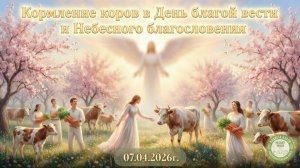 Кормление коров в День благой вести и Небесного благословения, 07.04.2026г.