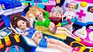 МУЛЬТИК ДЛЯ ДЕТЕЙ с Распаковкой набора для кровати Принцессы Барби, Доктора Скорой Помощи. мультики