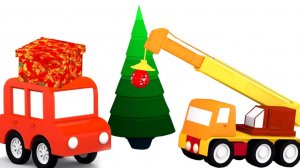 Новогодние мультики для малышей. 4 машинки. Наряжаем ёлку. 3d мультфильм
