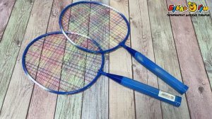 351366 Набор для активного отдыха Бадминтон с воланами и пластиковым шариком в сетке 45см