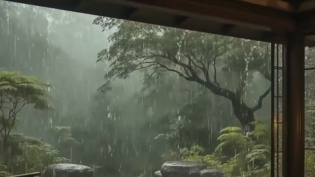 Дождь в лесу | Шум дождя для сна 1 час | Сильный дождь — глубокий сон | Дождь для расслабления