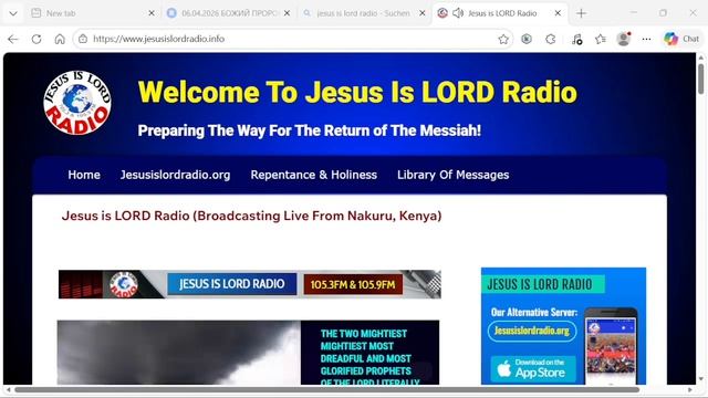 06.04.2026 БОЖИЙ ПРОРОК В ПРЯМОМ ЭФИРЕ НА WWW.JESUSISLORDRADIO.INFO