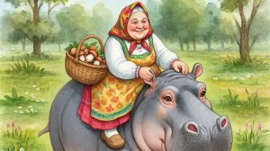 Бабка на бегемоте приехала в магазин! Бабушка и бегемот нейросеть видео про бабулю и бегемота