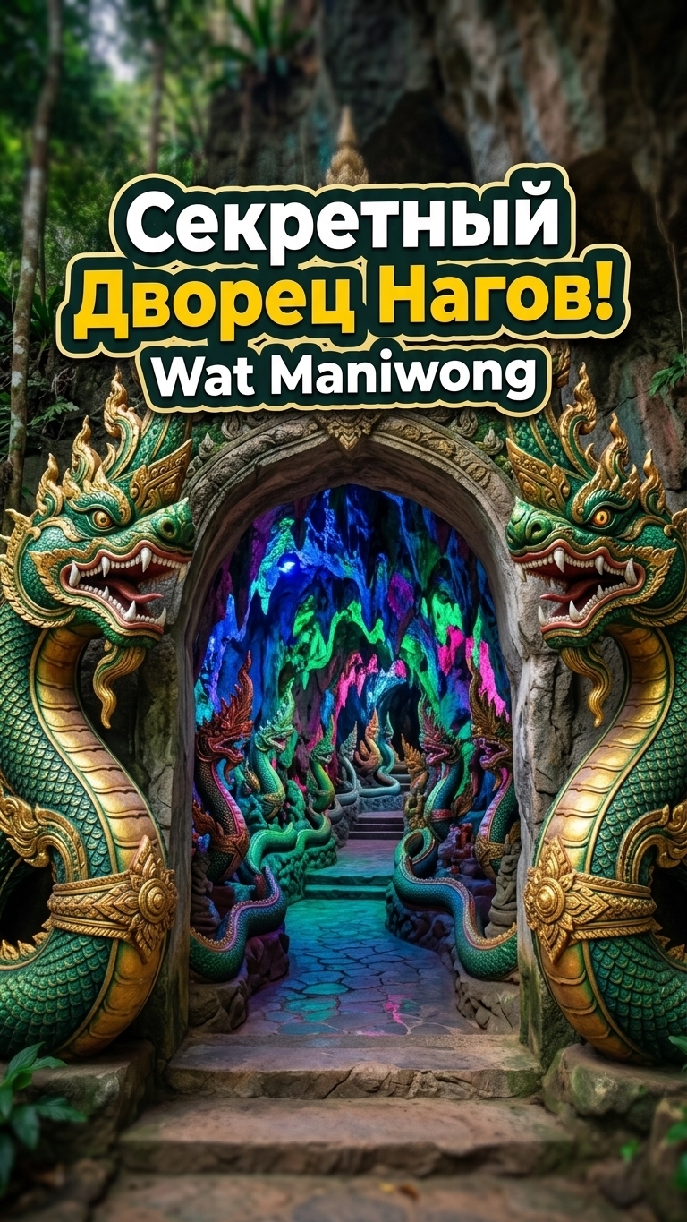 Тысячи змей охраняют этот тайный подземный дворец... 🐍✨ Wat Maniwong — место силы.
