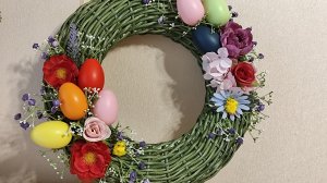 Пасхальный венок из ротанга. Моё рукоделие 😊