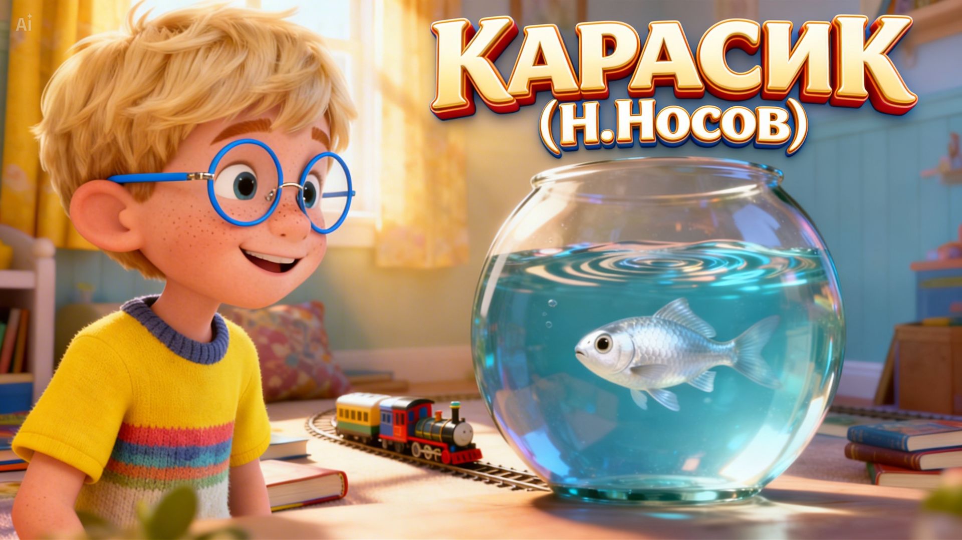 🐟 Аудиокнига с картинками „Карасик“ — сказка Н. Носова