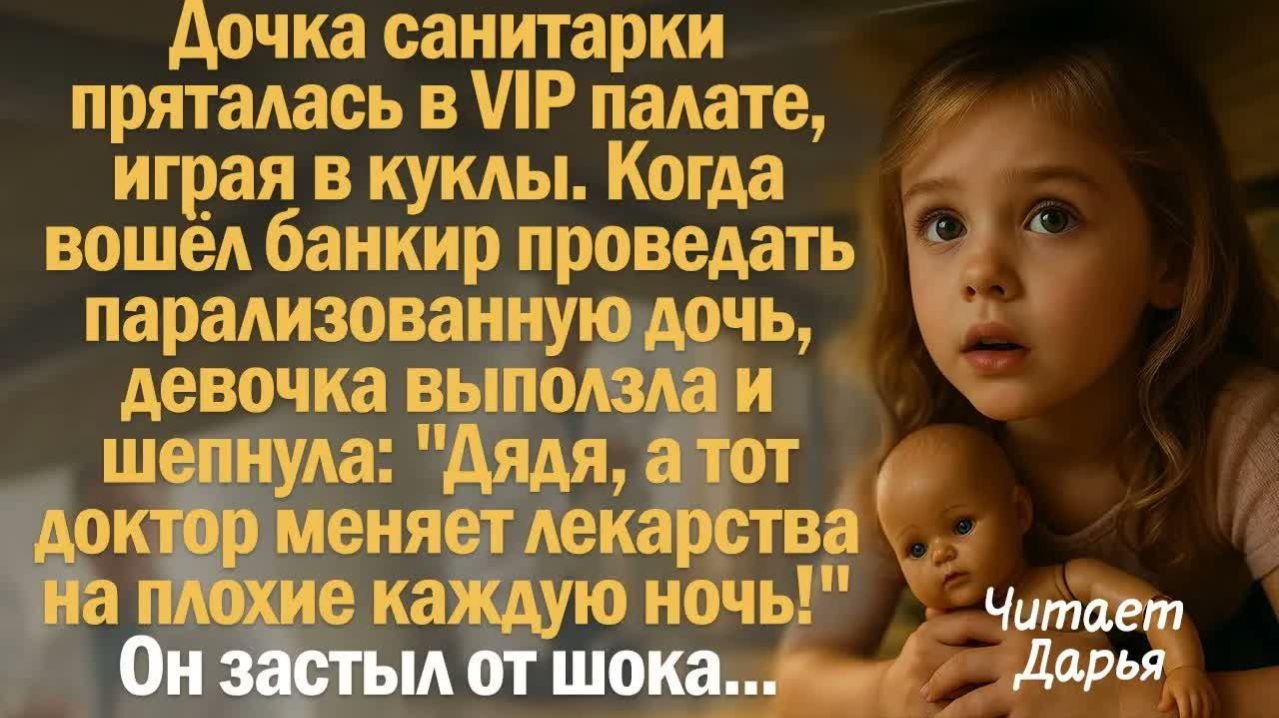 Истории из жизни. Слушать истории.  Дочка санитарки пряталась в VIP палате играя в куклы. Когда вошё