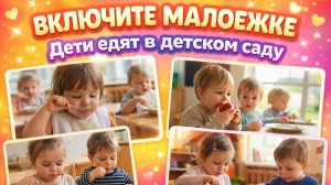 Дети едят в детском саду. Видео для малоежек, 20 минут. Фон для обеда