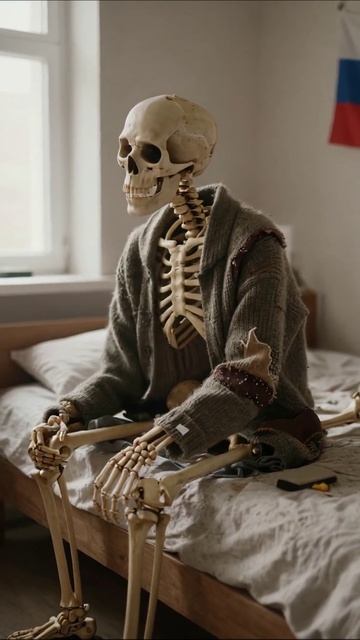 Ожидание конца: жизнь скелета в пустоте #тоска #пессимизм #одиночество
