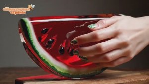 Стеклянные овощи и  фрукты. ИИ-анимация.