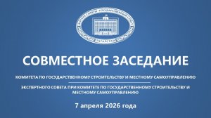 07.04.2026 Заседание Комитета по государственному строительству и местному самоуправлению