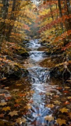 Ручей в лесу и пение птиц