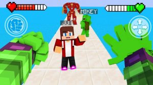 Джей Джей и Майки против бегущего супергероя Халка и Халкбастера от первого лица. Майнкрафт Мультик