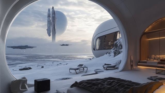 Mothership： Cozy Sci Fi Ambient Music 🎧❄️ For Long Exoplanet Winters (Relaxing White Noise)-(1080p2
