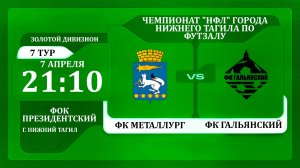 07.04.26 ФК Металлург - ФК Гальянский | НФЛ 5х5 | 7 тур Золотой дивизион